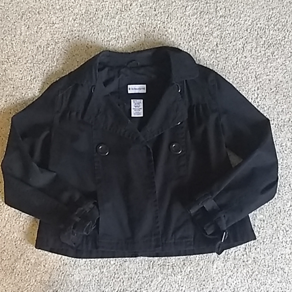 Cropped Pea Coat Black  w bottons